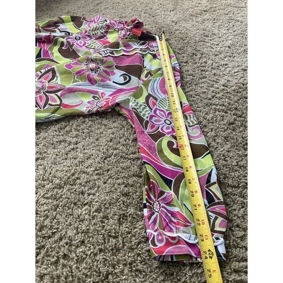 V Christina Women Sheer Long Sleeved Blouse Top Floral Rhinestone 70s size Large - Picture 8 of 10